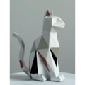 Miniatyrbillede 2 af 5: IC Katteskulptur Statue Geometrisk Figur Dekoration Polyresin Kunst Præsentation 7,3 tommer