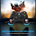 Miniatyrbillede 5 af 5: Trådløs håndcontroller til Xbox 360, spilcontroller til 360 med dobbelt vibrations-turbo, kompatibel med Xbox 360/360 Slim og PC Windows 7,8,10 Sort Black