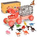 Miniatyrbild 1 av 5: Dinosaurie Lastbil Leksak för Barn 2-5 År, Jurassic Dinosaur Lekset för 3 4 5 Årig Pojke och Rosa