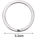 Miniatyrbillede 2 af 5: 10 stk 32 mm rustfrit stål metal flad delt nøglering cirkulær nøglering Hoops Nøglering Loop Nøglering Connector IC