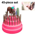 Miniatyrbild 1 av 5: IC 45 delar Nagelborrspets Set, Diamantborr Polering Fil Nagel Rosa
