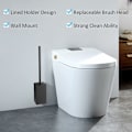 Miniatyrbillede 3 af 5: (Sort) 304 Rustfrit Stål Vægmonteret Firkantet Toiletbørsteholder med 1 Børstehoved, DEBUNS