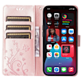 Miniatyrbillede 1 af 4: IC-etui i rosenguld med sommerfugl-læder til iPhone