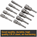 Miniatyrbilde 5 av 5: 10 stk. Slagtrekkerpipebits 6-15mm Sett Magnetisk Hex Pipe Sett Magnetisk Bor Bit Hex Pipe Sett 1/4 Tomme for Hurtigskift Chuck