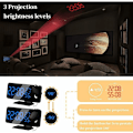 Miniatyrbild 3 av 5: Projektor Väckarklocka med Radio, Digital Klocka, USB Väckarklockradio med Dubbla Alarm och 7 LED Spegelskärm (Blå Text), av DEBUNS