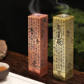 Pikkukuva 2 / 5: IC Retro rökelsebrännare Vertikal Zen Buddha Heart Sutra Pillar Met Gold