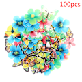 Miniatyrbillede 1 af 5: IC Blandede Spiselige Blomster Butterfly Wafer Rispapir Kage Toppers De Multicolor C