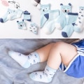 Miniatyrbillede 4 af 5: IC 5 Par Nye Baby Anti-Slip Gulvsokker Efterår Vinter Nyfødt Varme Blå M