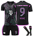 Miniatyrbillede 1 af 2: Fodboldtrøje Børn Junior Bayern Kame #9 Fodboldtrøjesæt Hjemmebanetrøje Børn Drenge Jersey Træningsdragt Trøje+Shorts+Sokker 18