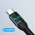 Miniatyrbilde 3 av 5: IC PD100W Hurtiglading 5A Datakabel C til C Dobbel TYPE-C med E-merke 0.5M