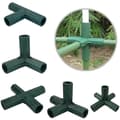 Miniatyrbillede 4 af 5: 4-pak 4-vejs hjørneforbindelse til havestativ, rørforbindelse, hjørneforbindelse til drivhusmøbelramme 16 mm indvendig (flad 4-vejs)