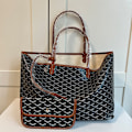 Miniatyrbillede 1 af 5: Houndstooth taske stor kapacitet håndtaske moderskabstaske håndtaske gave kvinder brun-Xin brun M størrelse