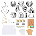 Miniatyrbilde 1 av 7: DIY leire øredobber smykker øredobber laging farget leire tilbehør med oppbevaringspose og bakside i papp F 132-piece set