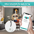 Pikkukuva 5 / 5: IC Läder Air Tag-hållare för Apple AirTags Tracker Pack om 3 Transparent