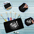 Miniatyrbillede 6 af 7: 10 stk. Canvas Maleri tasker Rejse toilettaske lynlås Kosmetik tasker brudepiger gave Kosmetik taske Stof blyant taske Canvas Makeup taske Lille Black chain 10
