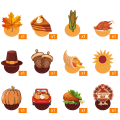 Pikkukuva 3 / 5: IC 24 ST Thanksgiving riippuvat pyörteet ja riippuvat koristeet