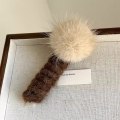 Miniatyrbilde 1 av 5: Høst Vinter Plysj Ball Spiral Telefon Wire Scrunchies Elast Kaffe