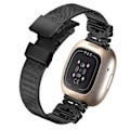 Miniatyrbillede 4 af 7: Rustfrit stållänkarmband till Fitbit Versa3/4/Sense 2 Svart Sort