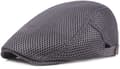 Herre sommer flat cap, pustende mesh, justerbar 55-60 cm, solskjerm for golf, turgåing og reise, mørkegrå