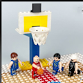Miniatyrbillede 3 af 5: IC Basketstativ små partikler byggeklodser dele tilbehør gul one size