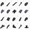 Pikkukuva 2 / 5: Svart Obsidian Gua Sha -skrapmassageverktyg Jade Stone Board M