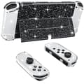 Beskyttelsesetui til Nintendo Switch OLED, Glitter Dockingstation-kompatibelt PC-skal med Flip Shell, Klar