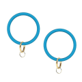 Miniatyrbillede 2 af 4: 2 stk silikone armbånd stor cirkel armbåndsring nøglering Ring nøglekæde Tilbehør til kvinder dame (stålblå) IC
