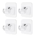 Stånghållare 4-pack Klar PC Väggfästen för Badrum Kök Garderob, Transparent 6 x 6 cm