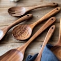 Miniatyrbilde 4 av 4: Tresleiver for matlaging, 5 stk. kjøkkenredskaper i tre laget av teak, kjøkkenredskapssett i tre, kjøkkenskjeer i teak A