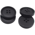Pikkukuva 1 / 5: IC 100 suuria mustia nappeja DIY-ompelemiseen (25 mm)
