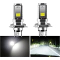 Miniatyrbild 1 av 7: 2 ST H4 LED-lampa, 12V motorcykel/bilstrålkastare, 12W COB-lampor Strålkastare LED-lampa för helljusstrålkastare, helljus/halvljus