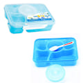 Miniatyrbild 5 av 5: IC Ny mikrovågsugn Bento Lunchbox + Sked Bestick Picknick Innehåll Blå