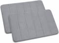 Skridsikre badeværelsestæpper sæt med 2, 60x40 cm bløde absorberende bademåtter med skridsikker bagside til badekar, håndvask og toilet, grå