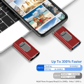 Miniatyrbilde 1 av 5: IC USB-minne kompatibelt med iPhone/datamaskin 64GB Memory Stick (64GB, Rød) Kan lagre filer og bilder
