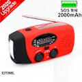 Miniatyrbild 2 av 5: Vevradio med Tändstål & Solcellsladdare / Nödradio & Powerbank Röd Endast vevradio