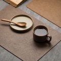Miniatyrbilde 5 av 5: IC Lätt lyxigt bordsunderlägg i massivt läder Kaffe Brun PU Bordsmatta W 4