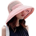 Miniatyrbild 4 av 5: IC Dam Mesh Solhatt Sommar Strand UV-skydd UPF Vikbar Bred Brätte Hakrem