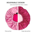 Miniatyrbild 4 av 5: 3-pack rosa satinhuvor i siden för att sova, hårhuvor för kvinnor