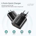 Miniatyrbild 4 av 4: 30W USB C Laddare Snabbladdare För iPhone 13 12 Xiaomi Huawei Samsung Quick Charge 3.0 4.0 Mobiltelefonladdare QC 3.0 (Storlek, färg: EU-svart)