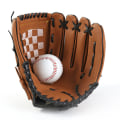 Miniatyrbilde 1 av 5: Baseballhanske for utendørs sport PU-lær polstret hansker brun 9.5 tommer