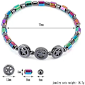 Miniatyrbillede 5 af 5: IC 2-pak Anti-Angst Magnetisk Anklet Obsidian Chakra Anklet