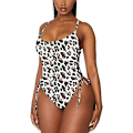 Miniatyrbillede 1 af 7: Hot salg dame plisseret højbenet badedragt med mavekontrol Leopard color M