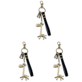 Miniatyrbilde 2 av 4: 3 stk Retro Giraff Legering Lær Nøkkelring Bilnøkkelring Håndveske Henge Dekorasjon Henge Ornament 3pcs IC