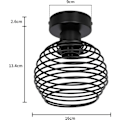 Miniatyrbillede 2 af 4: IC Retro Loftlampe Industriel Loftlampe - Retro Sort Smijern Loftlampe E27 Max 40W Indendørslampe Med Skærm Til Stue Soveværelse Gang