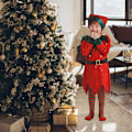 Pikkukuva 2 / 5: IC Flicka Pojke Jul Älg Fancy Dress Xmas Party Cosplay Kläder Röd 150cm
