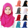Miniatyrbillede 8 af 10: Muslimsk Hijab Islamisk Tørklæde Sjal til Børn HVID white