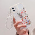 Pikkukuva 4 / 5: IC iPhone 12:lle Yhteensopiva Kuori Kirkas Söpö Kukka Kukilla ja Kauniilla Rannekkeella Tytöille Naisille Kuviot Karhun Korvilla Pehmeä TPU Girly-Bear