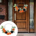 2025 Halloween Candy Iron Ring Pumpkin Rose Wreath Halloween Simulation Iron Wreath Home Decor Window Wall Hanging Beautiful