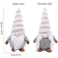 Pikkukuva 4 / 5: IC Jultomte stickad plysch tomtedocka, handgjord jultomte tomtedocka bordsdekoration