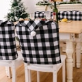 Miniatyrbillede 4 af 5: IC Julstol Cover Sort og Hvid Ternet Cover Xm